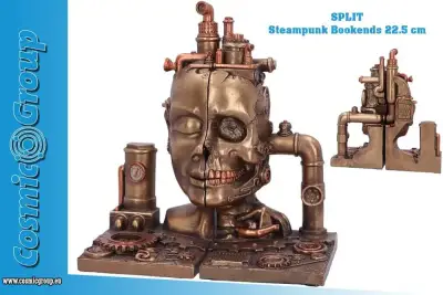 Figurine split steampunk bookends